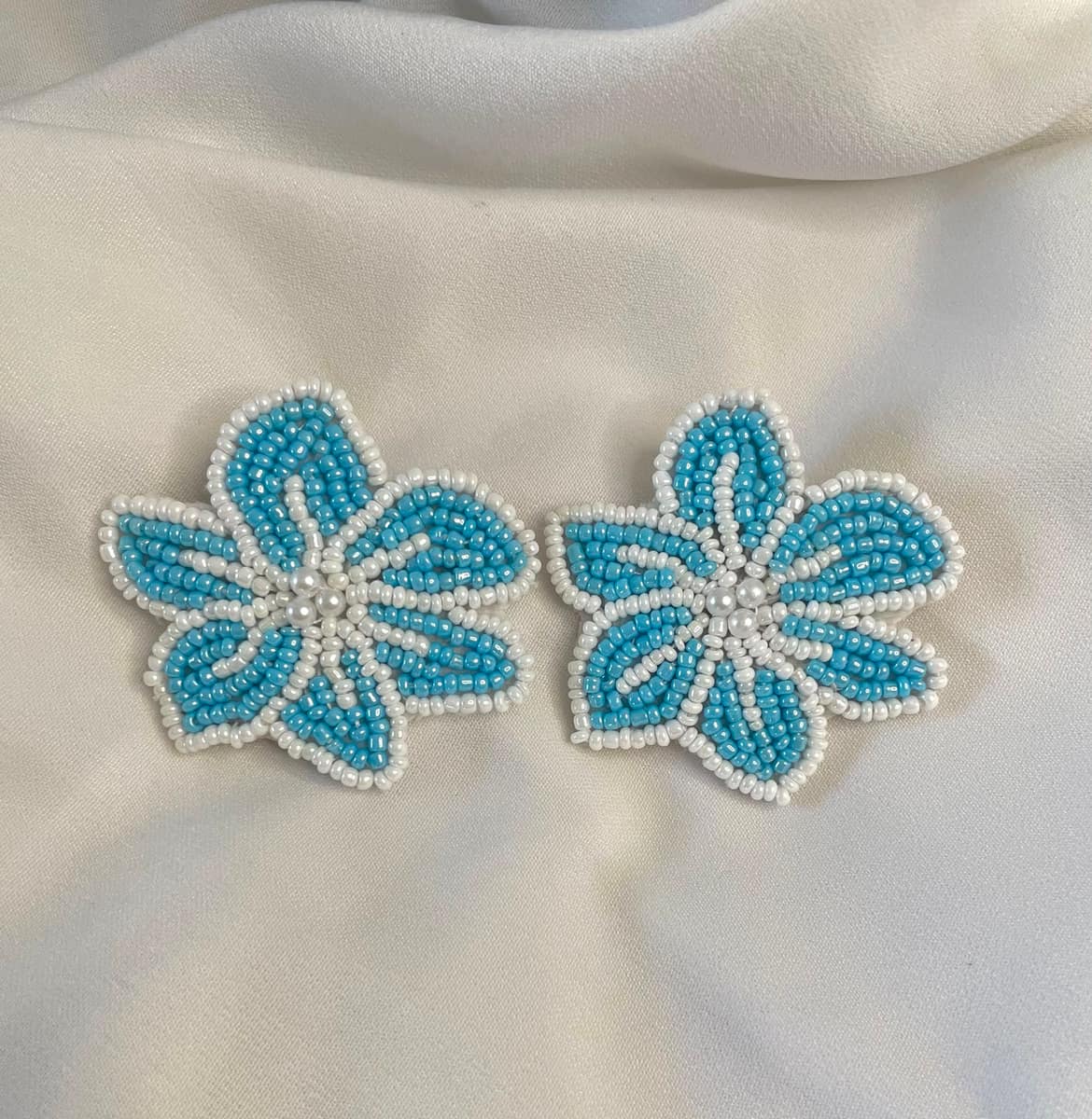 Azure Bloom beaded earrings