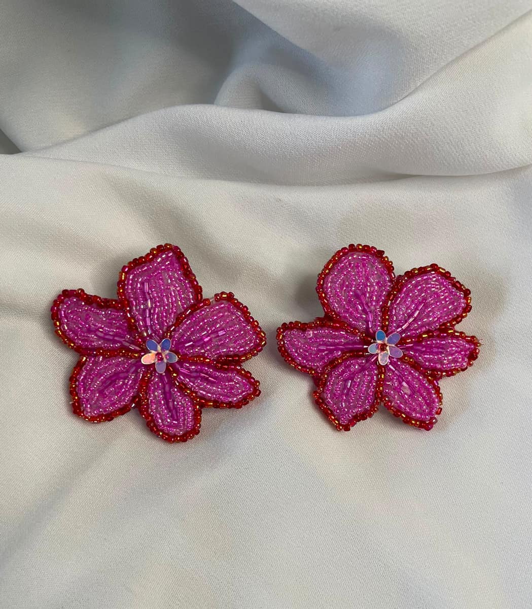 Orchid Bloom beaded earrings